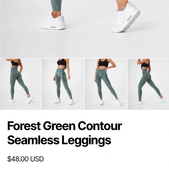 NVGTN Forest Green Contour Seamless Workout Leggings | XS - Picture 5 of 5